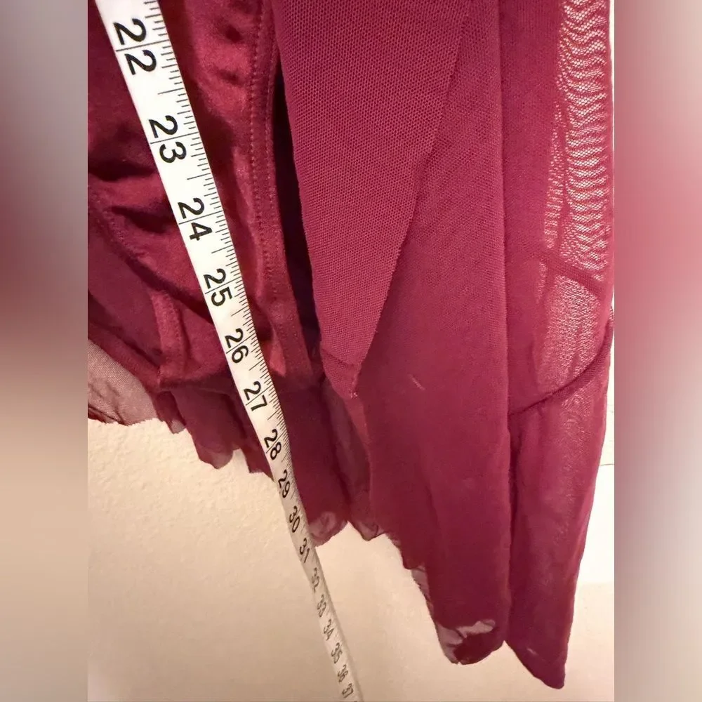 WEISSMAN Dance slip dress lace burgundy red How Will I Know lyrical 12434 SA adl